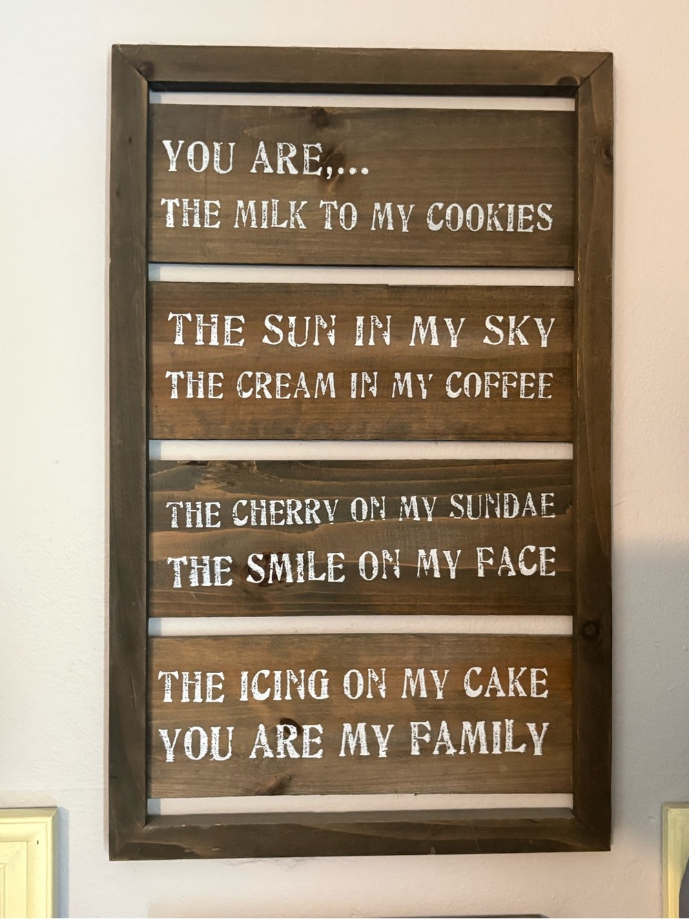 Rustic Brown 'You Are My Family' Wood Wall Sign